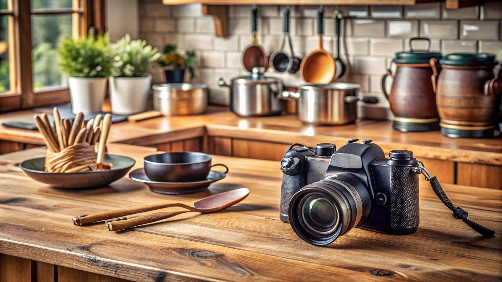 Ambiente di cucina didattica con strumenti e notebook